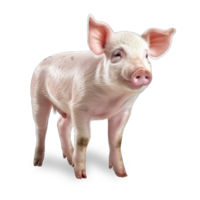 Schwein isoliert auf transparent Hintergrund generativ ai png