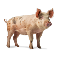 Schwein isoliert auf transparent Hintergrund generativ ai png