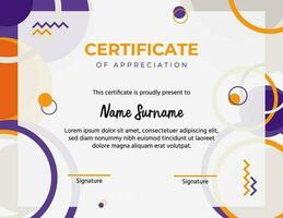 Creative Purple and Orange Circular Certificate of Appreciation Template