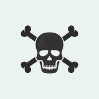 skull and bones icon logo design vector graphic illustration symbol