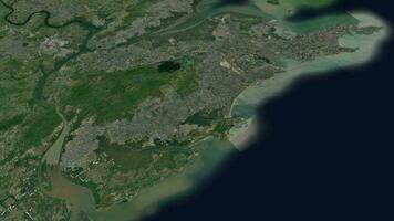 3d modello mumbai carta geografica sfondo ciclo continuo. Filatura in giro India città aria filmato. senza soluzione di continuità panorama rotante al di sopra di centro sfondo. video