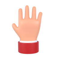 vijf vinger hand- gebaar 3d icoon png