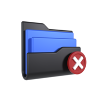 Delete Folder 3D Icon ui png transparent background