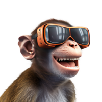 monkey use VR Glasses png