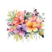 Blumen aquarelle png, Blumen aquarelle mit transparent Hintergrund ai generiert png