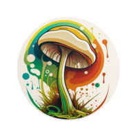 Groovy magic mushroom design earthy tones sticker png