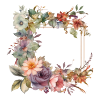 Rahmen Blume Kreis png, Rahmen Blume Kreis transparent Hintergrund ai generiert png