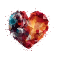 3d cuore png, 3d cuore grassetto colore ai generato png