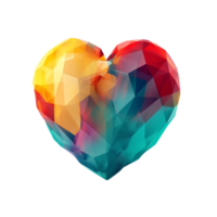 3d cuore png, 3d cuore grassetto colore ai generato png