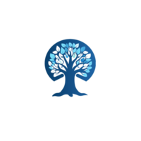 albero logo o blu cervello logo misto con albero ai generato png