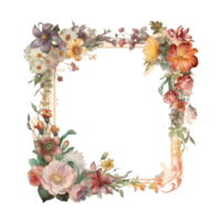 Rahmen Blume Kreis png, Rahmen Blume Kreis transparent Hintergrund ai generiert png