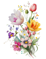 Watercolor Flower, Watercolor Flower , Watercolor Colorful Spring Flowers , Flower Background png