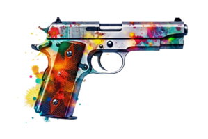 Colorful Gun , Colorful gun with transparent background png