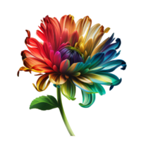 Colorful flower PNG, Colorful flower transparent background AI generated png