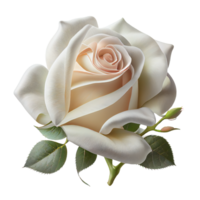 Rosa flor png, blanco Rosa flor transparente antecedentes ai generado png