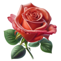 rot Rose transparent Hintergrund, rot Rose Blume png ai generiert
