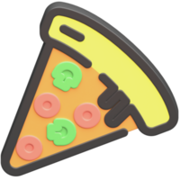 3d pizza ikon med mörk tema och hög kvalitet framställa bild png