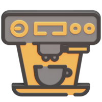 3d kaffe tillverkare eller expresso tillverkare ikon med mörk tema och hög kvalitet framställa bild png