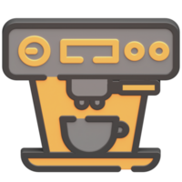 3d Kaffee Hersteller oder expresso Hersteller Symbol mit dunkel Thema und hoch Qualität machen Bild png