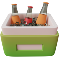 3d ice box with glass bottle png