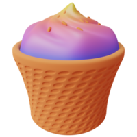 3d hielo crema cono png