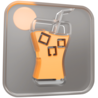 3d jugo icono con transparente vaso caja y alto calidad hacer imagen png