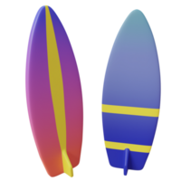 3d élégant le surf planches png