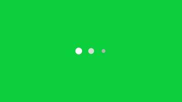 3 dot buffering loader loop animation on green screen background video