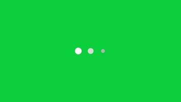 3 dot buffering loader loop animation on green screen background video