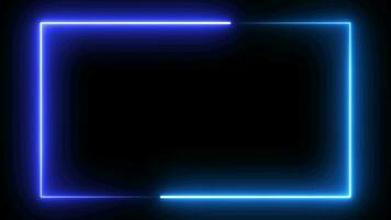 Blue Neon Line Frame  Abstract Background video