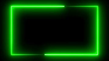 Green Neon frame background video