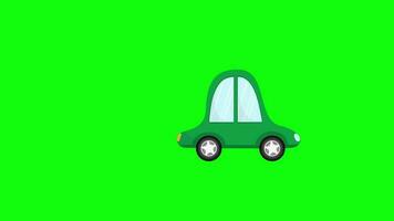 des gamins vert Couleur dessin animé jouet voiture vert écran animation vidéo video