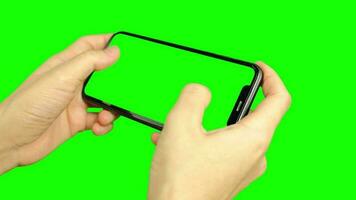 Telefon Grün Bildschirm, Grün Bildschirm von Hand halten und mit Telefon, Smartphone Grün Bildschirm, berühren Bildschirm Smartphone, Chroma Schlüssel Telefon video
