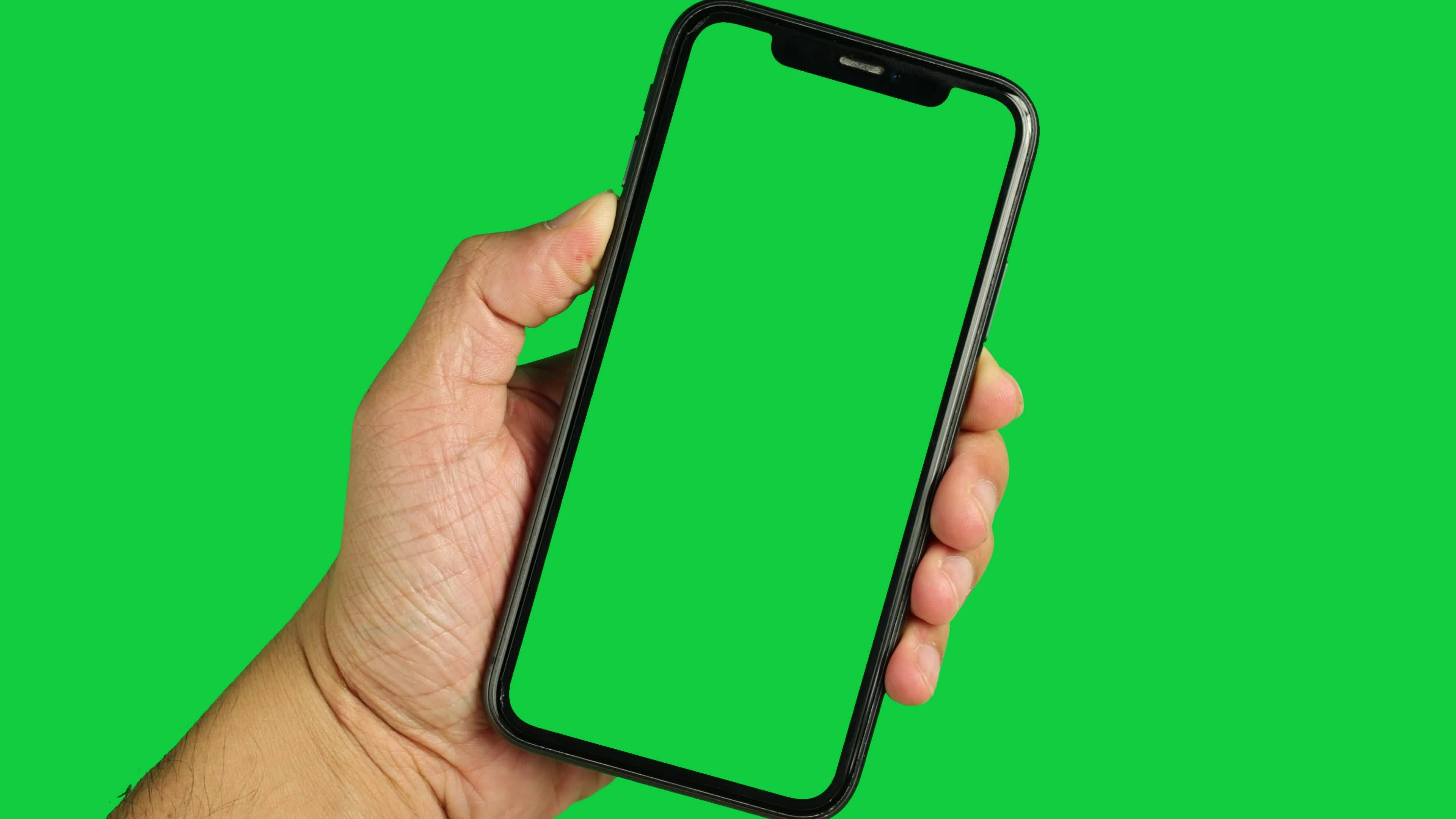 Phone Green Screen Green Screen Of Hand Holding And Using Phone