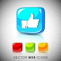 Glossy Web Icons. vector