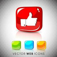 Glossy web icons vector