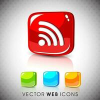 Glossy web icons vector