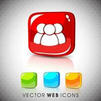 Glossy web icons vector