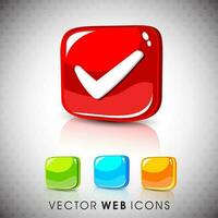 Glossy web icons vector