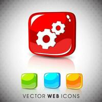 Glossy web icons vector