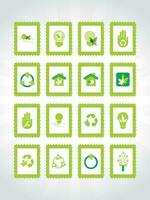 white background with set of glossy nature icons, vector illustration