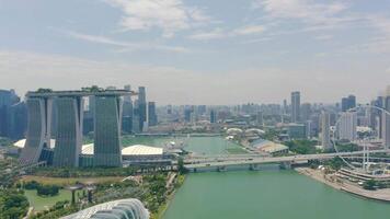 Drone Aerial view 4k Footage Of  Skyline Singapore. video