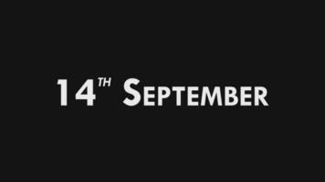 Fourteenth, 14th September Text Cool and Modern Animation Intro Outro, Colorful Month Date Day Name, Schedule, History video