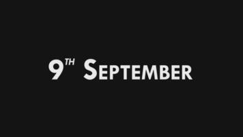 Ninth, 9th September Text Cool and Modern Animation Intro Outro, Colorful Month Date Day Name, Schedule, History video