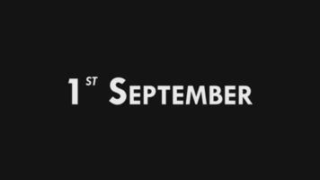 First, 1st September Text Cool and Modern Animation Intro Outro, Colorful Month Date Day Name, Schedule, History video