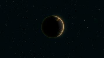 astratto pianeta rosso arrugginito realistico futuristico il giro sfera contro il sfondo di stelle nel spazio, video 4k, 60 fps