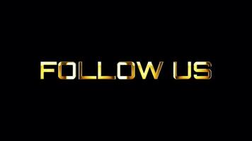 Loop Follow Us golden shine light motion text effect video