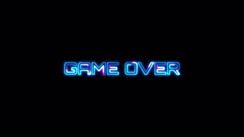 Loop Game Over pink blue neon glitch text effect video