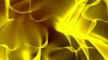 3D abstract digital technology animated yellow light particles on yellow background. video