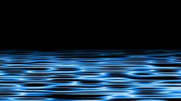 3D abstract digital technology realistic animated water wave river blue light particles on black background. video